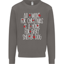 Christmas a Home for Every Shelter Dog Mens Sweatshirt Jumper Charcoal