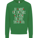Christmas a Home for Every Shelter Dog Mens Sweatshirt Jumper Irish Green