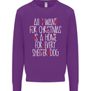 Christmas a Home for Every Shelter Dog Mens Sweatshirt Jumper Purple
