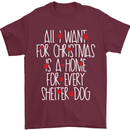 Christmas a Home for Every Shelter Dog Mens T-Shirt Cotton Gildan Maroon
