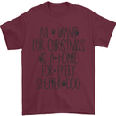 Christmas a Home for Every Shelter Dog Mens T-Shirt Cotton Gildan Maroon