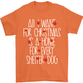 Christmas a Home for Every Shelter Dog Mens T-Shirt Cotton Gildan Orange