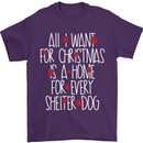 Christmas a Home for Every Shelter Dog Mens T-Shirt Cotton Gildan Purple