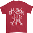 Christmas a Home for Every Shelter Dog Mens T-Shirt Cotton Gildan Red