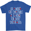 Christmas a Home for Every Shelter Dog Mens T-Shirt Cotton Gildan Royal Blue