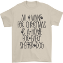 Christmas a Home for Every Shelter Dog Mens T-Shirt Cotton Gildan Sand