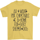 Christmas a Home for Every Shelter Dog Mens T-Shirt Cotton Gildan Yellow
