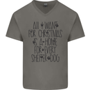 Christmas a Home for Every Shelter Dog Mens V-Neck Cotton T-Shirt Charcoal