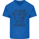 Christmas a Home for Every Shelter Dog Mens V-Neck Cotton T-Shirt Royal Blue