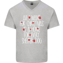 Christmas a Home for Every Shelter Dog Mens V-Neck Cotton T-Shirt Sports Grey