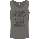 Christmas a Home for Every Shelter Dog Mens Vest Tank Top Charcoal