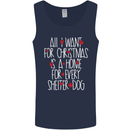 Christmas a Home for Every Shelter Dog Mens Vest Tank Top Navy Blue