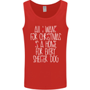 Christmas a Home for Every Shelter Dog Mens Vest Tank Top Red