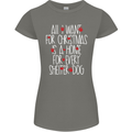 Christmas a Home for Every Shelter Dog Womens Petite Cut T-Shirt Charcoal