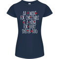 Christmas a Home for Every Shelter Dog Womens Petite Cut T-Shirt Navy Blue