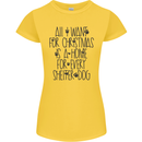 Christmas a Home for Every Shelter Dog Womens Petite Cut T-Shirt Yellow