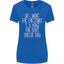 Christmas a Home for Every Shelter Dog Womens Wider Cut T-Shirt Royal Blue