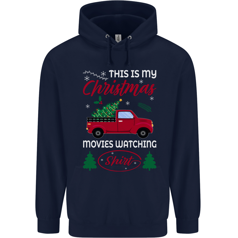 Christmas is Gaming Time Funny Gamer Childrens Kids Hoodie Navy Blue