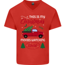 Christmas is Gaming Time Funny Gamer Mens V-Neck Cotton T-Shirt Red