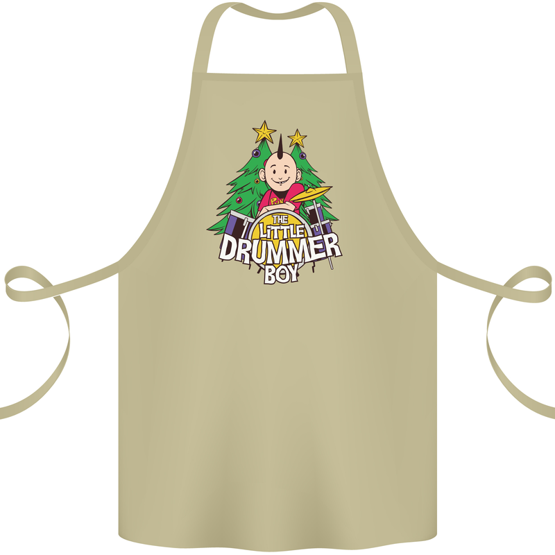 Christmas the Little Drummer Boy Funny Cotton Apron 100% Organic Khaki