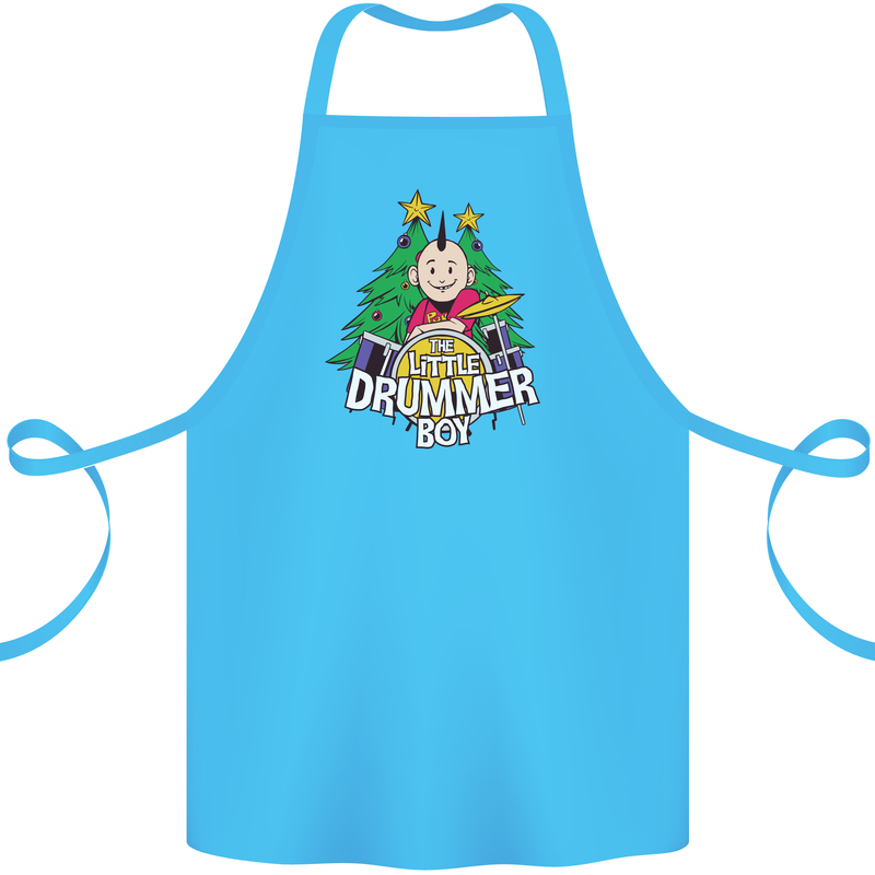 Christmas the Little Drummer Boy Funny Cotton Apron 100% Organic Turquoise