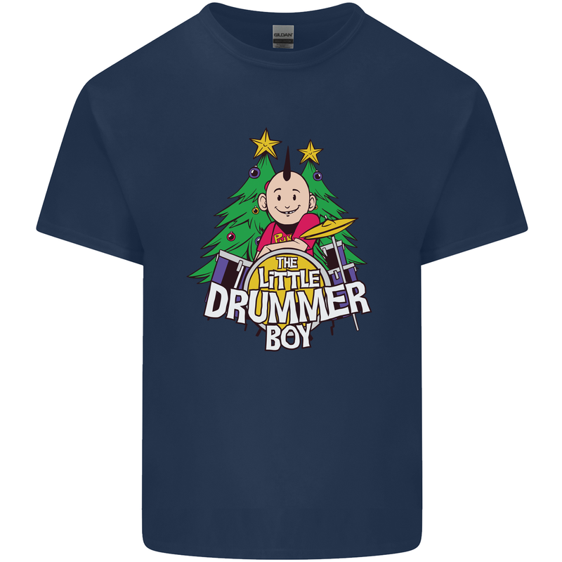 Christmas the Little Drummer Boy Funny Mens Cotton T-Shirt Tee Top Navy Blue