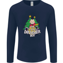Christmas the Little Drummer Boy Funny Mens Long Sleeve T-Shirt Navy Blue