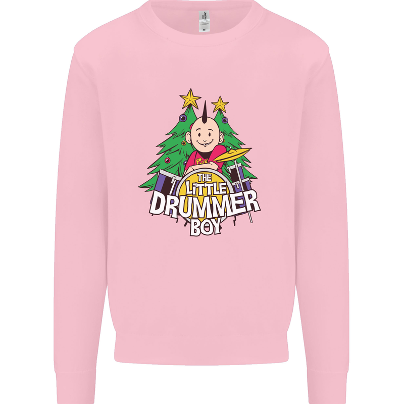 Christmas the Little Drummer Boy Funny Mens Sweatshirt Jumper Light Pink