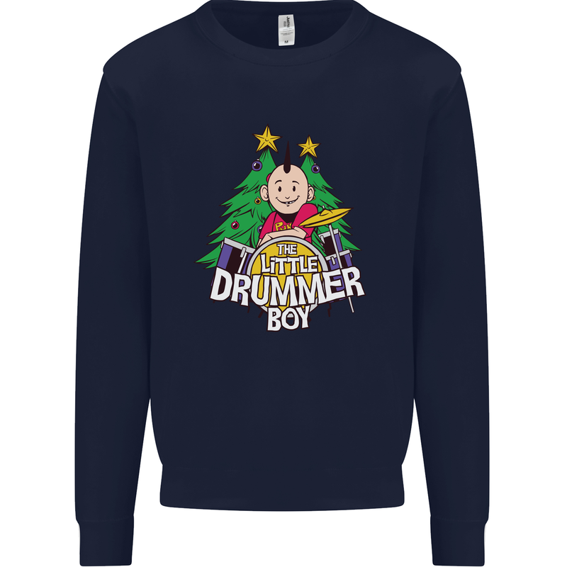 Christmas the Little Drummer Boy Funny Mens Sweatshirt Jumper Navy Blue