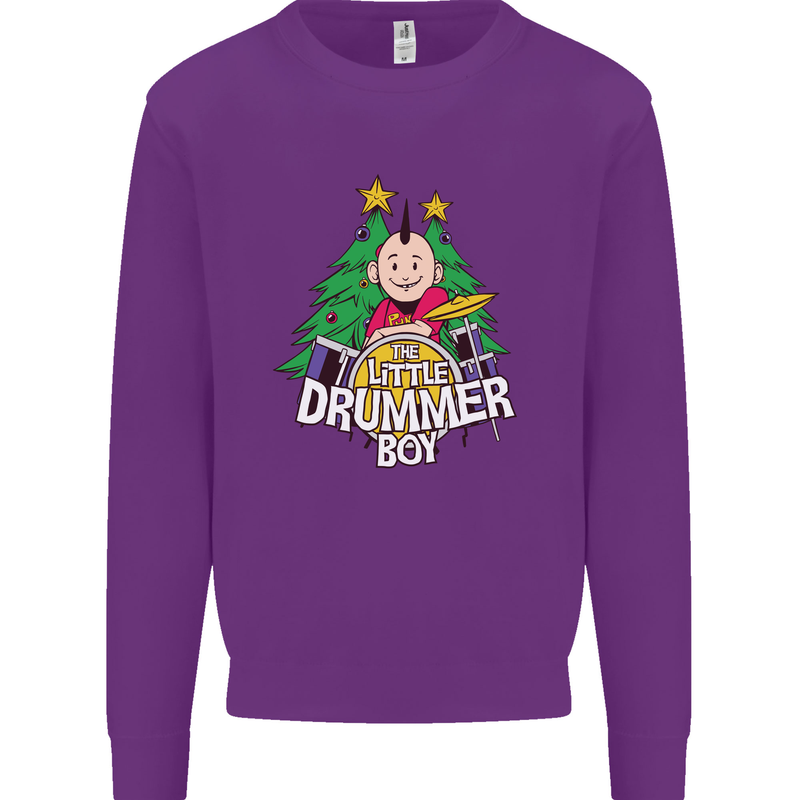 Christmas the Little Drummer Boy Funny Mens Sweatshirt Jumper Purple