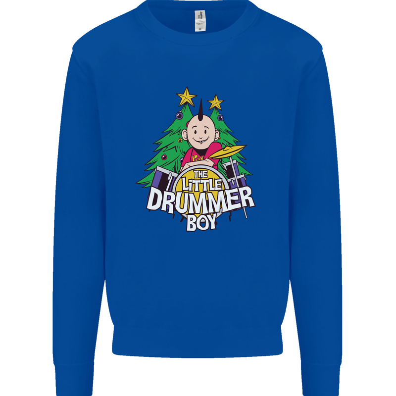 Christmas the Little Drummer Boy Funny Mens Sweatshirt Jumper Royal Blue