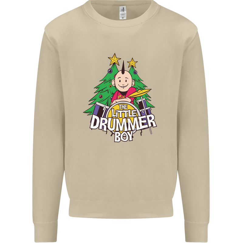 Christmas the Little Drummer Boy Funny Mens Sweatshirt Jumper Sand