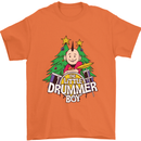 Christmas the Little Drummer Boy Funny Mens T-Shirt Cotton Gildan Orange