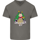Christmas the Little Drummer Boy Funny Mens V-Neck Cotton T-Shirt Charcoal
