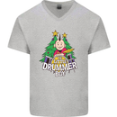 Christmas the Little Drummer Boy Funny Mens V-Neck Cotton T-Shirt Sports Grey