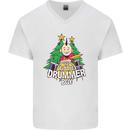 Christmas the Little Drummer Boy Funny Mens V-Neck Cotton T-Shirt White