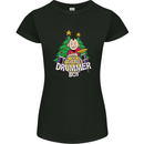 Christmas the Little Drummer Boy Funny Womens Petite Cut T-Shirt Black