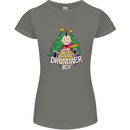 Christmas the Little Drummer Boy Funny Womens Petite Cut T-Shirt Charcoal
