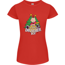 Christmas the Little Drummer Boy Funny Womens Petite Cut T-Shirt Red