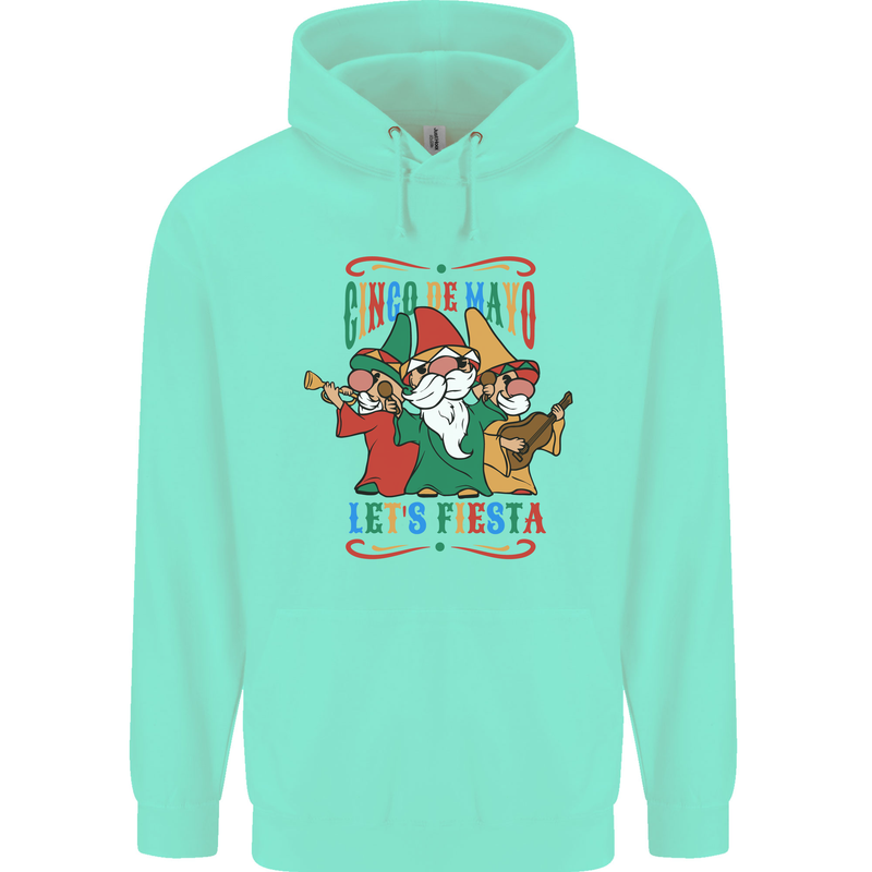 Cinco De Mayo Lets Fiesta Funny Gnomes Childrens Kids Hoodie Peppermint