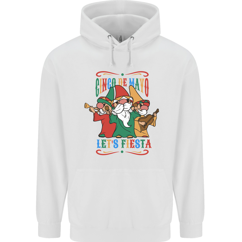 Cinco De Mayo Lets Fiesta Funny Gnomes Childrens Kids Hoodie White