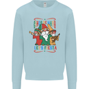 Cinco De Mayo Lets Fiesta Funny Gnomes Kids Sweatshirt Jumper Light Blue