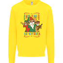 Cinco De Mayo Lets Fiesta Funny Gnomes Kids Sweatshirt Jumper Yellow