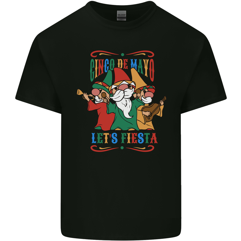 Cinco De Mayo Lets Fiesta Funny Gnomes Kids T-Shirt Childrens Black