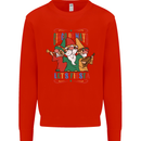 Cinco De Mayo Lets Fiesta Funny Gnomes Mens Sweatshirt Jumper Bright Red