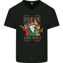 Cinco De Mayo Lets Fiesta Funny Gnomes Mens V-Neck Cotton T-Shirt Black