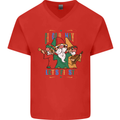 Cinco De Mayo Lets Fiesta Funny Gnomes Mens V-Neck Cotton T-Shirt Red