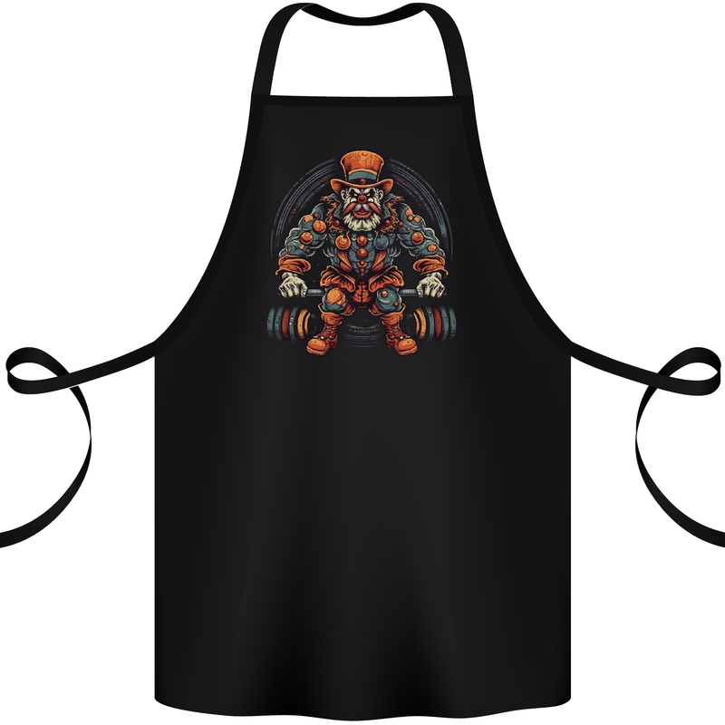 Circus Clown Weightlifting Gym Bodybuilding Cotton Apron 100% Organic Black