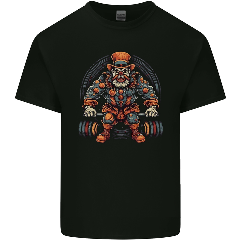 Circus Clown Weightlifting Gym Bodybuilding Kids T-Shirt Childrens Black