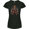 Circus Clown Weightlifting Gym Bodybuilding Womens Petite Cut T-Shirt Black